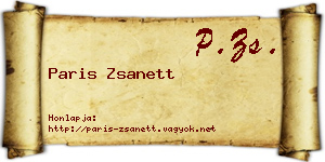 Paris Zsanett névjegykártya