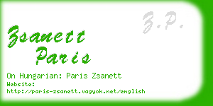 zsanett paris business card